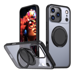 iPhone 17 Pro Max mágneses 360° forgatható tok, Fekete