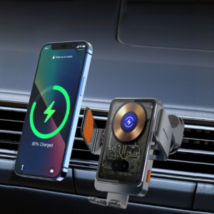 Autós telefontartó szellőzőrácsra wireless töltő funkcióval