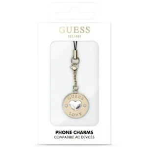 Guess GUCPMHGLD Phone Strap Heart Diamond Charm strasszkövekkel