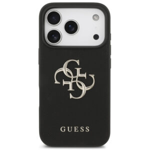 Guess Grained Big 4G & Classic Logo Apple iPhone 17 Pro Max hátlap tok, fekete
