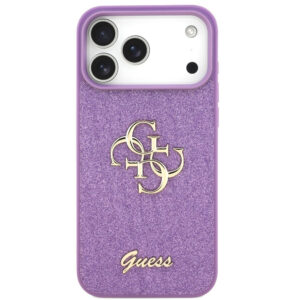 Guess Fixed Glitter Big 4G Apple iPhone 17 Pro Max hátlap tok, csillámos, lila